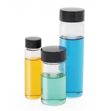 60811B-12 12X35 33 exp Clear Glass Vials with Attached Black